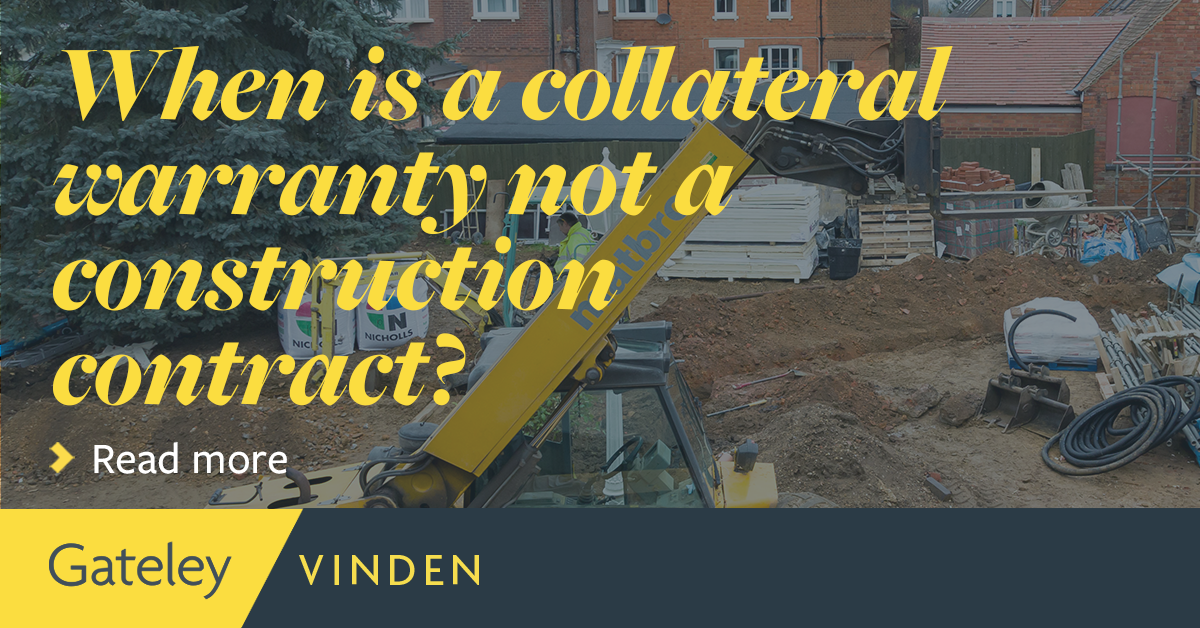 When is a collateral warranty not a construction contract? Articles
