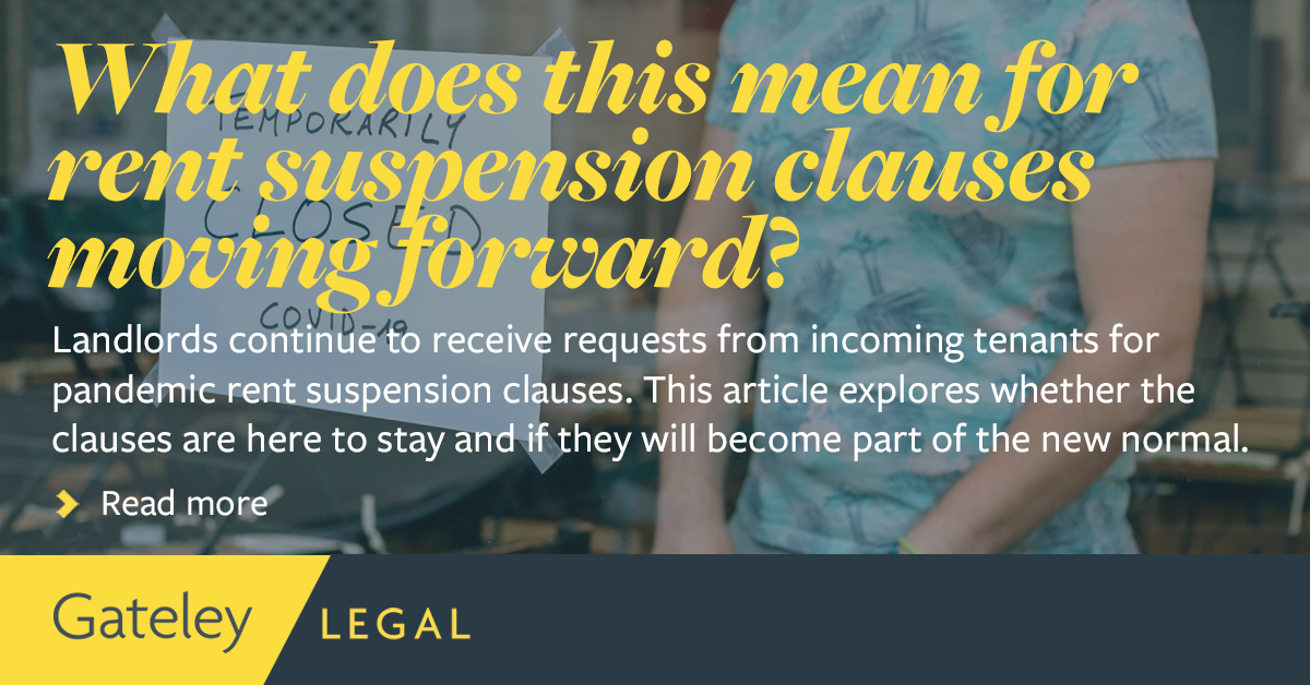 Key considerations for property rent suspension clauses during the