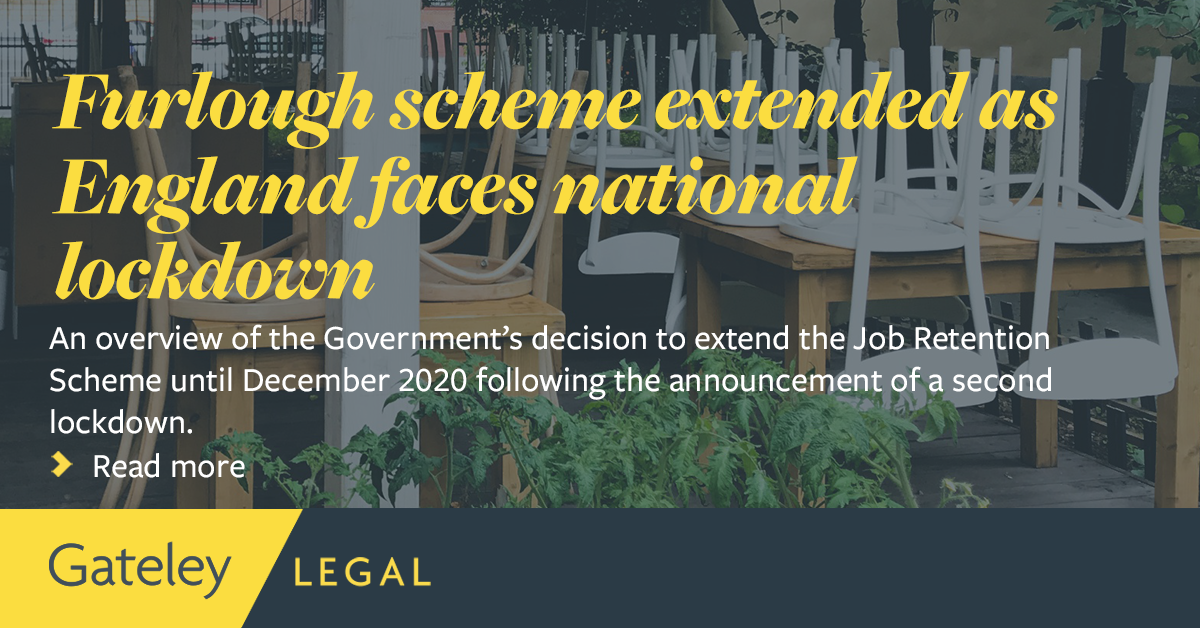 Furlough scheme extended as England faces national lockdown - in depth - Gateley