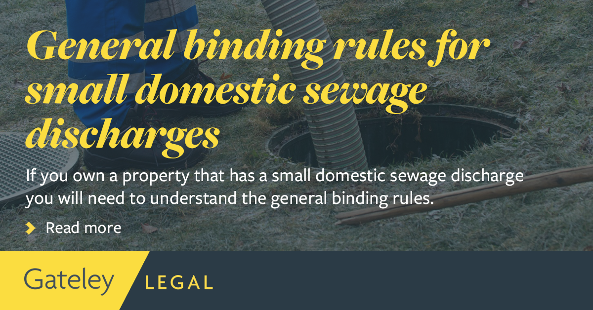 General binding rules for small domestic sewage discharges Articles